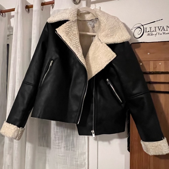 Sherpa shearling moto jacket - Picture 2 of 3